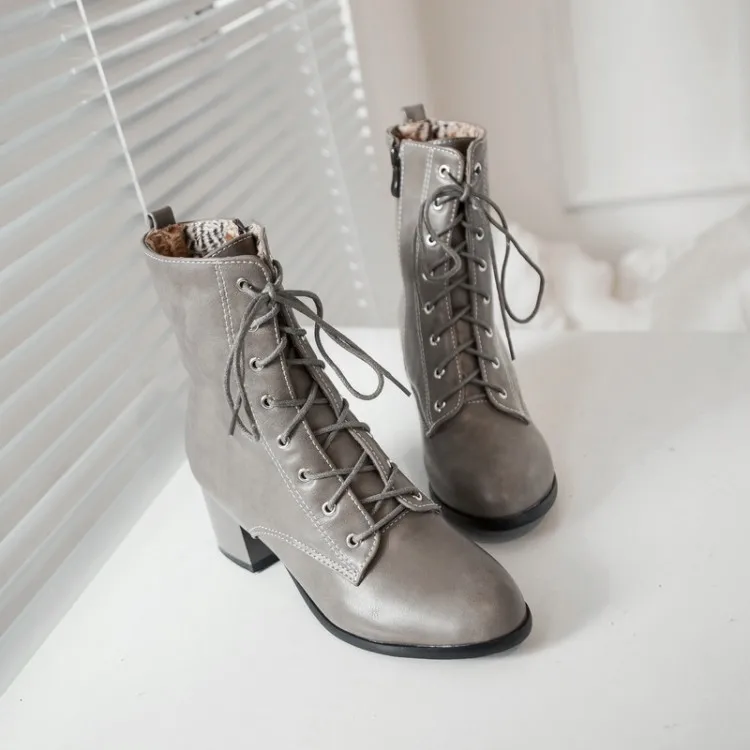 

Big Size 9 10 11-14 boots women shoes ankle boots for women ladies boots Cross binding willow side zipper