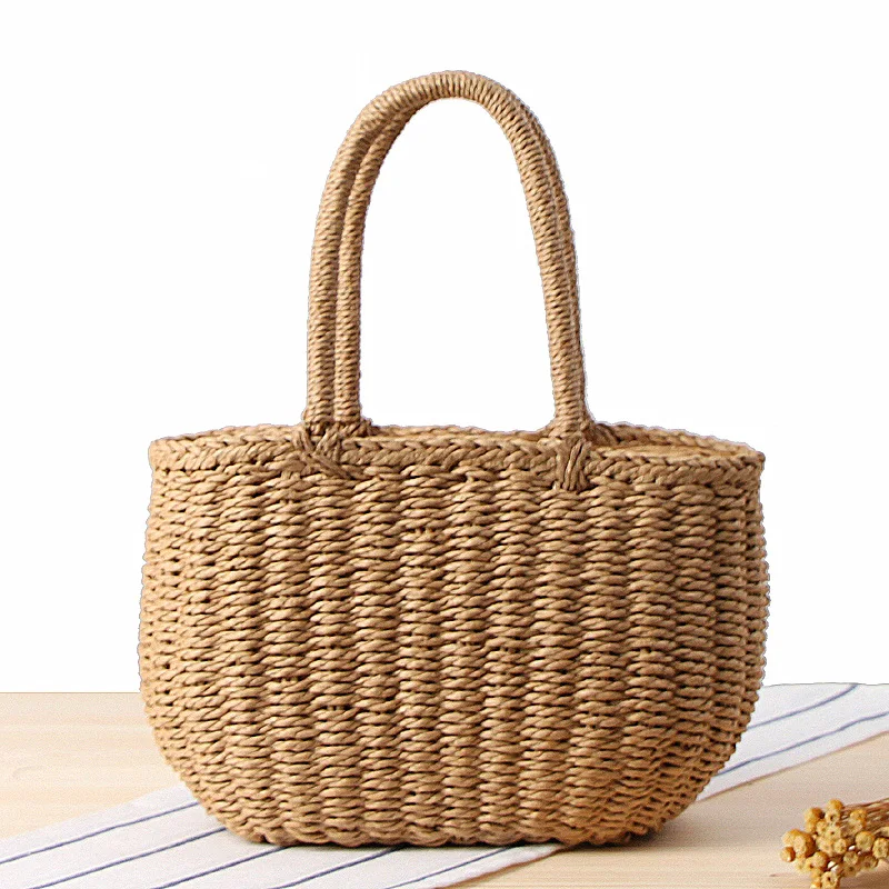 

Fashion Summer Beach Bag Handmade Bag Rattan Basket Bag Women Holiday Bohemian Bag Small Tote