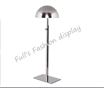 

Fashion style mirro Stainless Steel adjustable Hat show stand wig rack Metal Hat Display stand holder