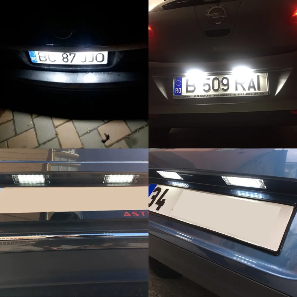 2 шт. 12 В SMD 3528 белый свет 18 светодиодов номерной знак лампа для Vauxhall Opel Astra Corsa D H Zafira