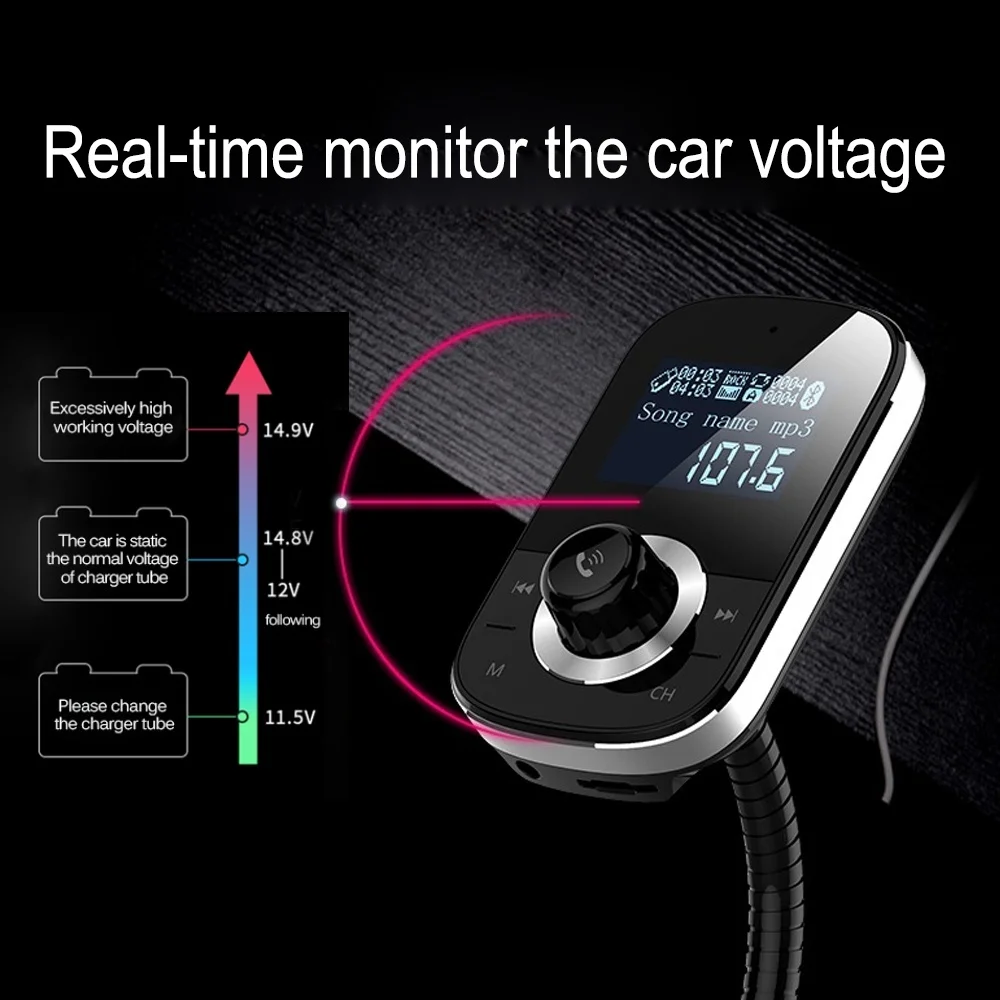 Беспроводной автомобильный Bluetooth fm передатчик SRUIK радио адаптер комплект с двумя
