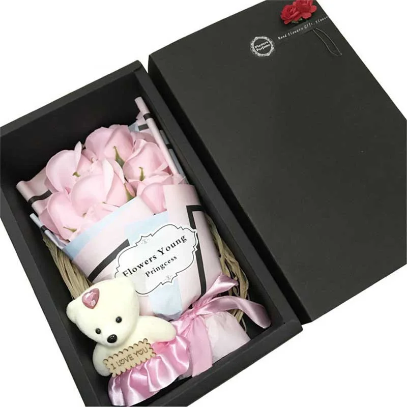 

Artificial flower Rose Decorative Fake Flower Bouquet For wedding Home Party Valentine's Day Birthday gift Soap Flower Gift box