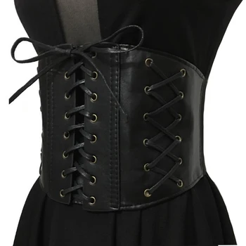 

New Wide Elastic leather Belt Women's Fashion brand Belt Metal Rivet Wide Belts For Dress Coat Cummerbund Retro Style