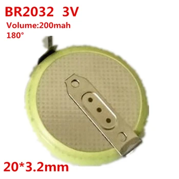 

5pcs/lot Brand New BR2032/HFN BR-2032 with Legs 180 degrees 3V 200mah Button Battery Lithium Battery