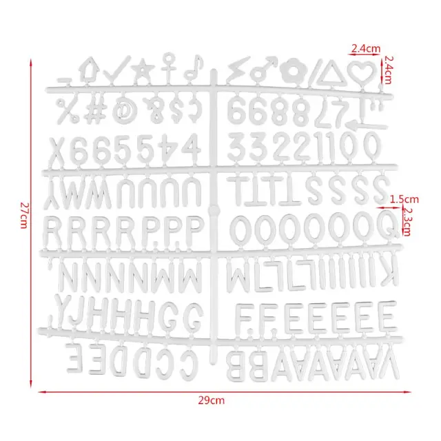 Hongfa White Plastic Letter Set For Changeable Felt Letter Boards. 3/4
