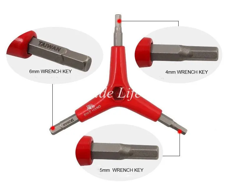 Новые инструменты для ремонта горного велосипеда набор шестигранных ключей 4 / 5 / 6 мм тайвань BIKEHAND bicyle