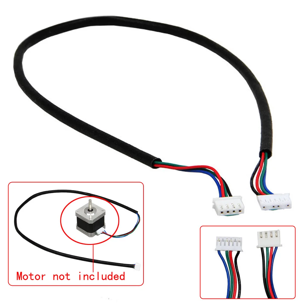 

1M 2.54mm 4-wire Cable 3D printers Stepper Motor Cable NEMA17 Shaft For 5mm CNC Makerbot Machine Plastic 1pc
