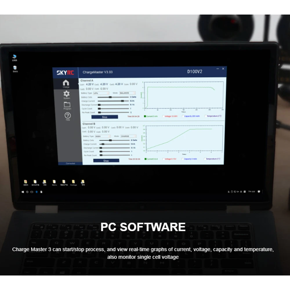 Двойное балансирующее зарядное устройство SKYRC D100 V2 разрядник/источник питания