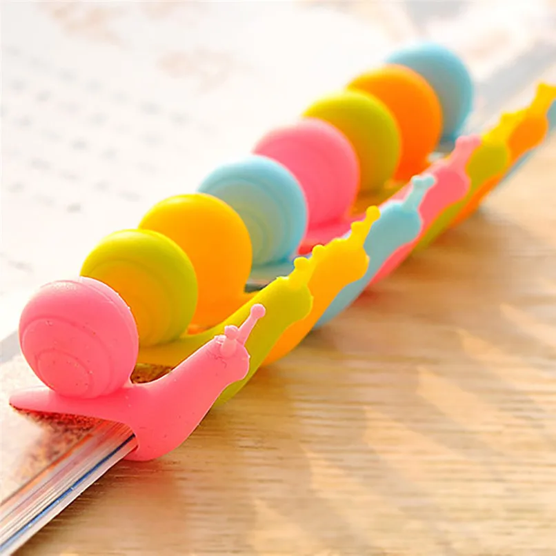 10pcs Tea clip Tea Bag Holder Cute Snail Shape Silicone Tea Bag Holder Cup Mug Candy Colors Gift Set 5 colors #2h08 (2)