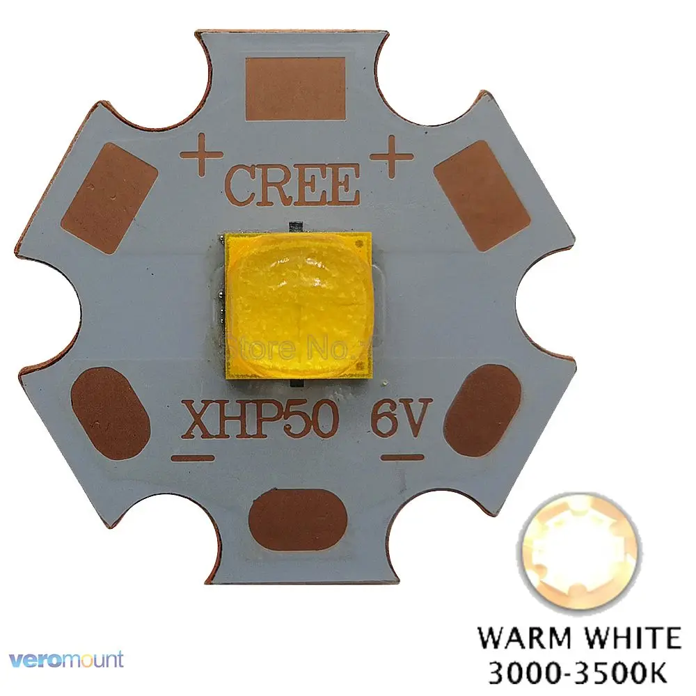 Cree XHP50.2 Gen2 6 в холодный белый нейтральный белый теплый белый высокой мощности Светодиодный излучатель+ 22 мм 1 режим или 3 режима или 5 режимов драйвер - Испускаемый цвет: Warm White