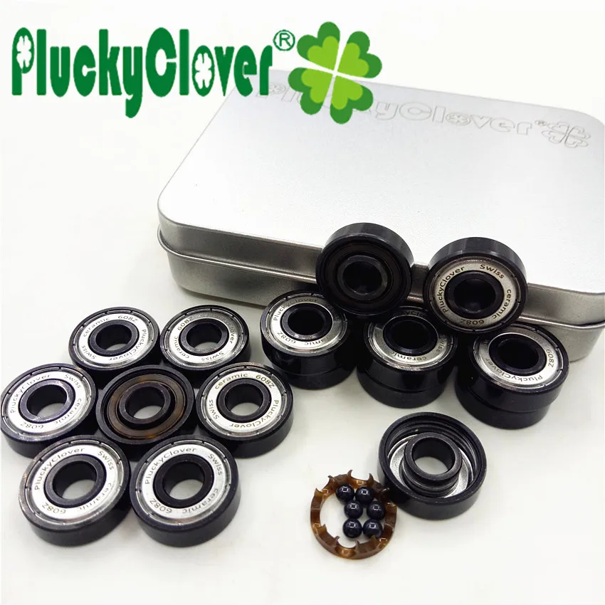 PluckyClover, керамический скейт, соревновательный подшипник 608z Abec11, роликовые коньки, роликовые коньки, скоростные скейты, скутер, скейтборд, подшипник, скейт 608