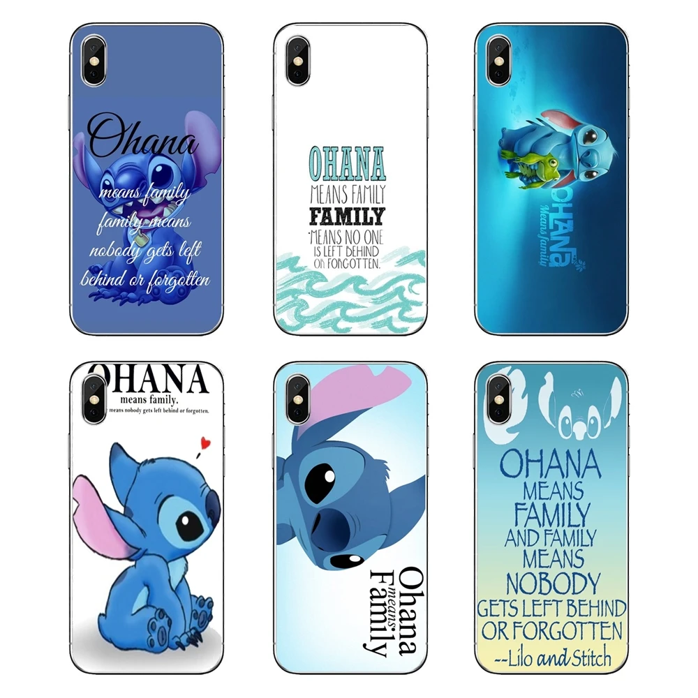 

Silicone Shell Case For Huawei Honor 8 8C 8X 9 10 7A 7C Mate 10 20 Lite Pro P Smart Plus Ohana Means Family Lilo Stitch Inspired