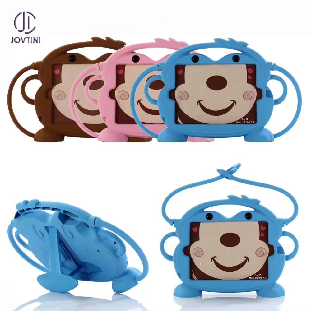 

Case For iPad mini 1 2 3 4 5 Kids Silicone Shockproof Cartoon Monkey Handle Stand Tablet Case Cover For iPad mini 1/2/3/4/5 Case
