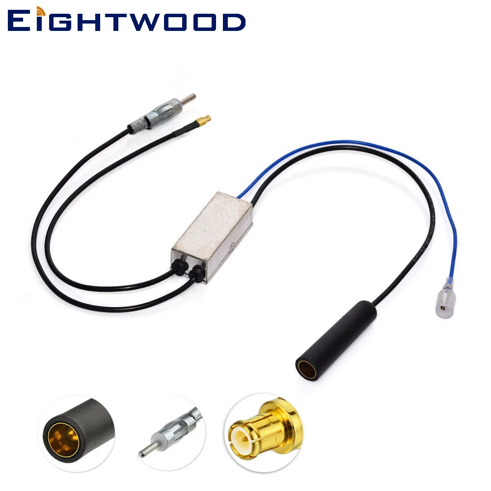 

Eightwood Conversion FM/AM to FM/AM/DAB Car Radio Antenna Converter/Splitter with MCX Plug Male Connector for Clarity CDAB7-AUTO