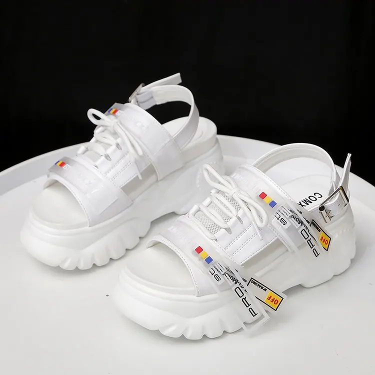 Women Chunky Sandals Fashion Platform Sandals Wedge Thick Bottom Casual Girl Shoes Student Fashion Beach Shoes Chaussures Femme
