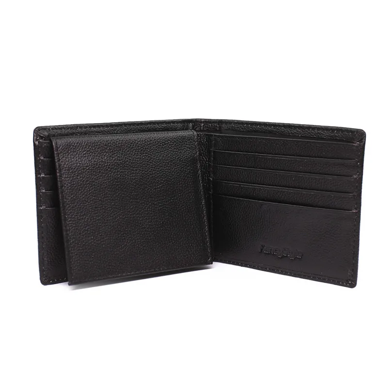 Promotional RFID Safe Mens Leather Wallet Black ID Driver License