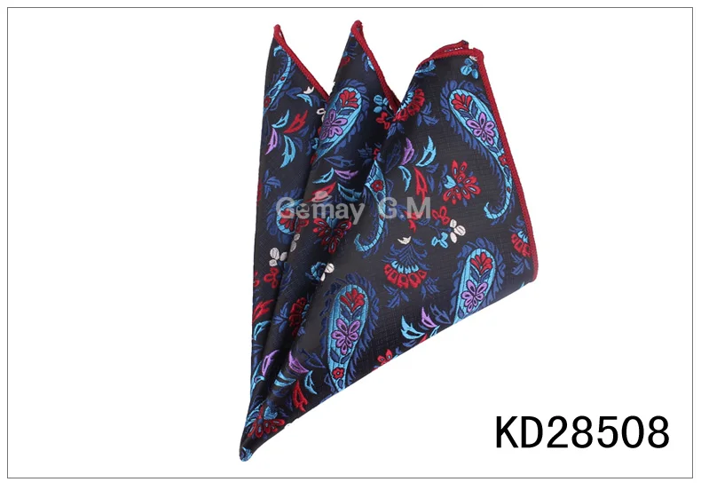 KD28508 Мужские карманные квадратные костюмы, носовые платки для мужчин с цветочным рисунком, мужские носовые платки, повседневный костюм, квадратные носовые платки, полотенца для мужчин, вечерние, 25 см x 25 см - Цвет: KD28508
