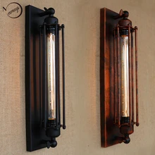 Старинные ретро черные железные трубы Настенный светильник E27 для прихожей ванной бар туалетный ночник/светильник бра спальня отель