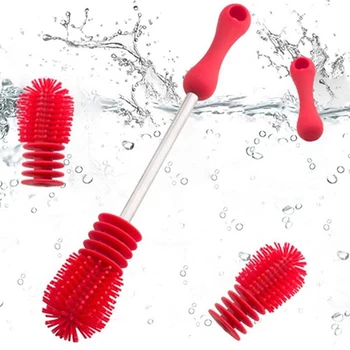 

Baby Bottle Brushes Nipple Pacifier Tube Silicon Brushes Kids Milk Feeding Bottle Cleaning Brush 2Colors