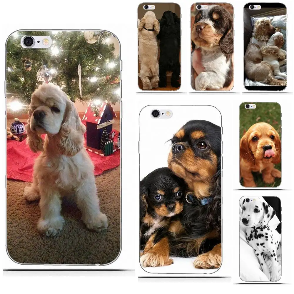 TPU Stylish Case Cocker Spaniels Dog Puppies 4 For Huawei G7 Y6 II Y7 Xiaomi Redmi Note 2 3 5 Mi 4C 4I 5S 5X 6X 8 SE Pro | Мобильные