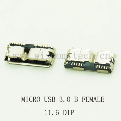 10 шт. Micro USB 3 0 10pin гнездовой разъем + для зарядки PCB паяльный высокоскоростной DIP 11 6
