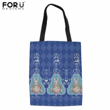 FORUDESIGNS/ткань сумка мечты чудес темно-синий границы печати холст сумка для Для женщин для девочек-подростков Хлопковая Сумка Sacola