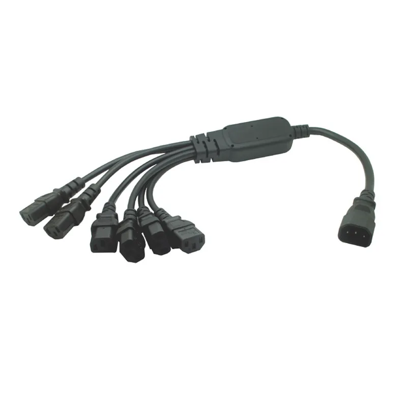 IEC320 C14 Male Plug To 6*IEC320 C13 Female Y Splitter Power Extension Cable Cord 6*C13 For PDU 0.6M/1M/1.5M | Обустройство дома