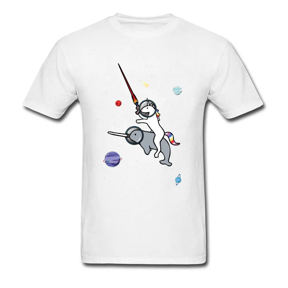 Tops T Shirt Casual T-Shirt ostern Day Funny Casual Short Sleeve 100% Cotton Round Collar Young T Shirt Casual Unicorn Riding Narwhal In Space 814 white