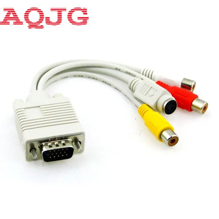 Vga To Svideo 3 Rca Composite Av Tv Out Converter Adapter Cable Fit
