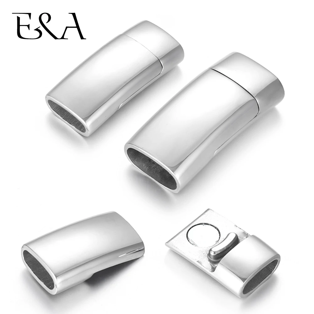 

Stainless Steel Magnetic Clasp Flat Hole 8*3mm 10*5mm Leather Cord Clasps Bracelet Magnet Buckle DIY Parts Jewelry Making Supply
