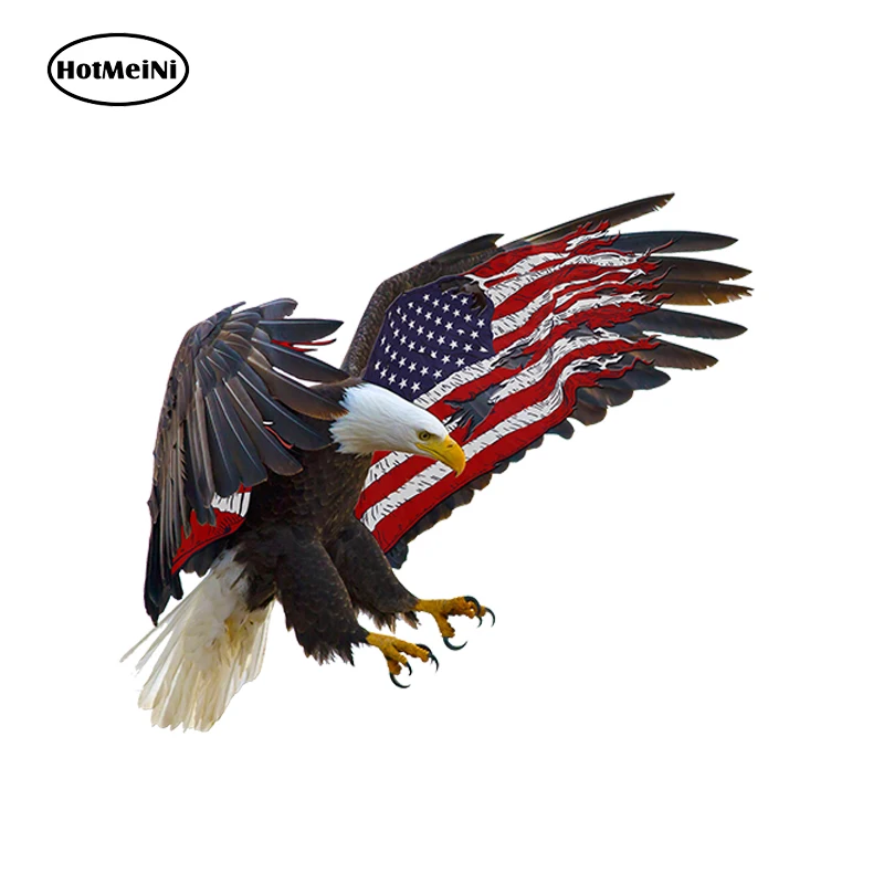 

HotMeiNi Eagle american flag RAW ver4 printcut Vinyl Decal bumper window Car Laptop Car Sticker Car Accessories 13cm x 15cm