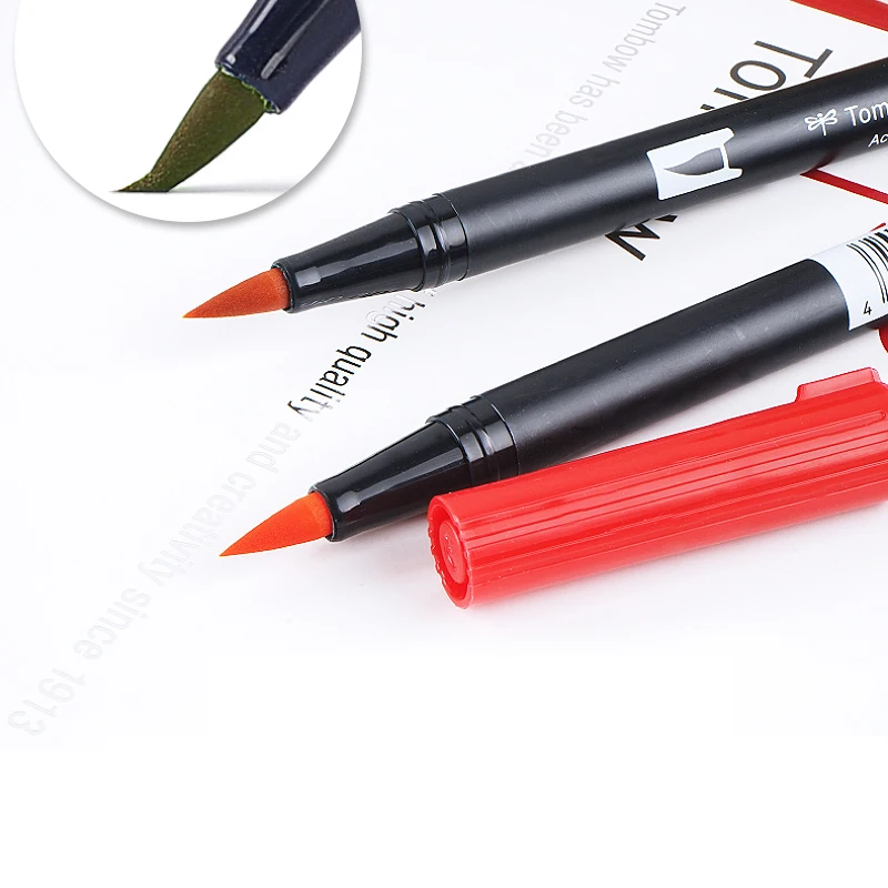 Tombow ABT Dual Water Brush pen & Fine Tip Pen Professional Calligra –  AOOKMIYA