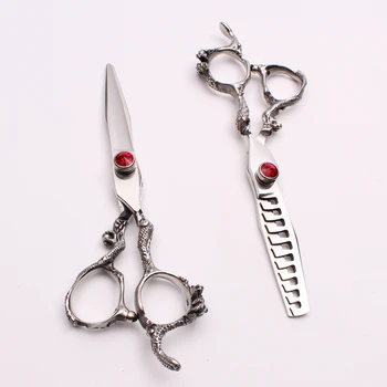 

6 inch New Customized Logo Professional Hair Scissors Hairdressing Cutting and Thinning Scissors Salon Hair Styling Tools