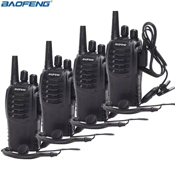 

4Pcs Baofeng BF-888S Walkie Talkie UHF Two Way Radio BF888S Handheld Radio 888S Comunicador Transmitter Transceiver+ 4 Headsets