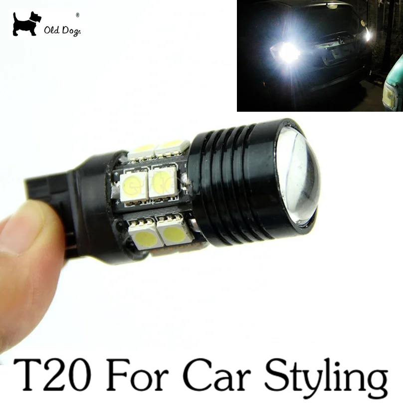 1 комплект T20 7440 W21W 7443 белый CREE чип R5 + 12 SMD светодиодный для стайлинга автомобилей