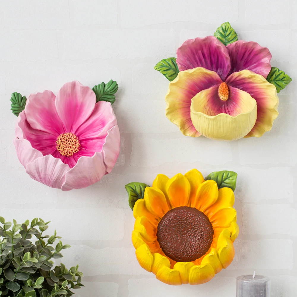  Entrance wall decoration pendant creative restaurant European bedroom 3D flower keys wall storage w - 32951319343