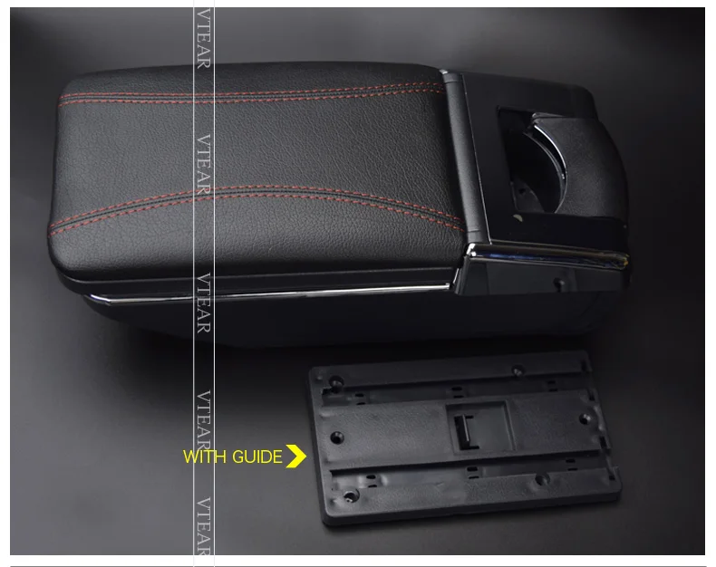 Vtear для Ford Fiesta 3 автомобильный подлокотник коробка кожаный подлокотник для автомобиля-Стайлинг центральная консоль автомобильные детали интерьера аксессуары
