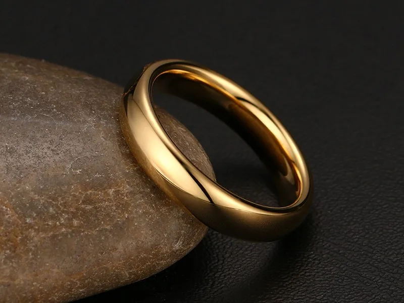 ZORCVENS Мода Чистый вольфрам кольца 4 мм/6 мм широкий золотой цвет обручальные кольца для женщин и мужчин ювелирные изделия