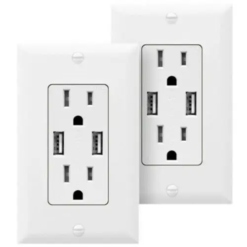 Розетка с зарядным устройством USB 4 2 А двойная дуплексная розетка 15 Amp настенной