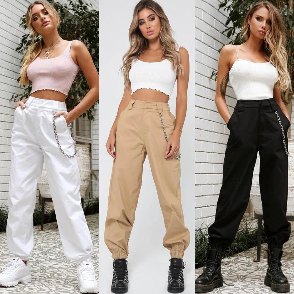 cargo pants with chain womens