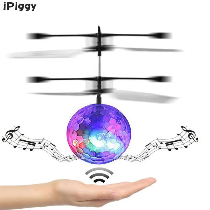 

iPiggy RC Flying Ball RC Drone Helicopter RC Toy EpochAir Ball Built-in Shinning LED Lighting With Disco Music for Kids Dec13