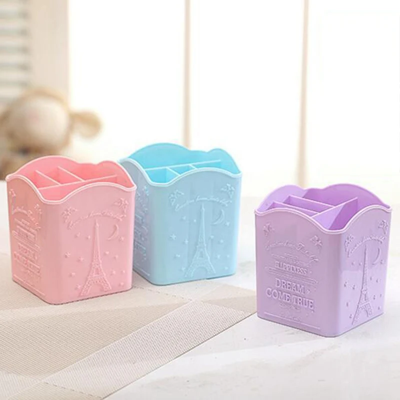 

Makeup Organizers For Cosmetics Nail Polish Jewelry Plastic Storage Box Desk Desktop Organizer Brush Pencil Holder