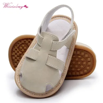 

Newborn Baby Boys Shoes Summer Crib Footwear Toddler Leather Soft Rubber Sole First Walker Outdoor Beach Prewalkers