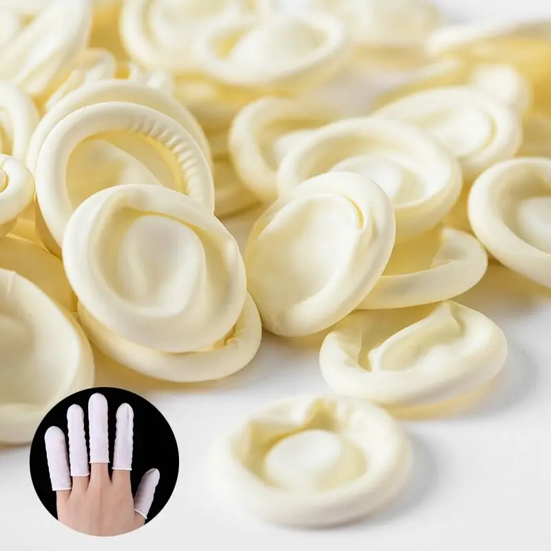 

Lily Angel 100pcs/lot Plastic Latex Finger Gloves Manicure Tools Nail Salon Equipment Nail Practice Hand Protector Cots