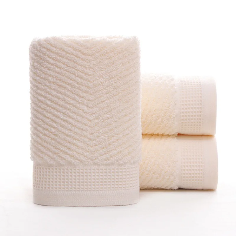 Однотонные 35x80 см впитывающие мягкие банные полотенца для взрослых Хлопковое полотенце для лица Мочалка для путешествий Спортивные мужские и женские подарок - Цвет: Белый