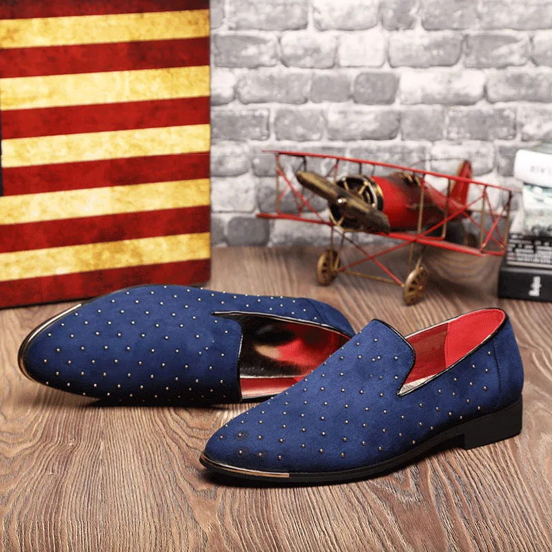 

CIMIM Brand New Leather Shoes Men Black Rivet Decoration Mens Dress Shoes Fashion Formal Wedding Shoes Plus Size 38-48 Men Shoes