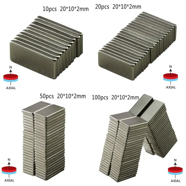 N50 10/20/50 шт супер сильные Редкие земные магниты неодимовый магнит 20x10x2 мм