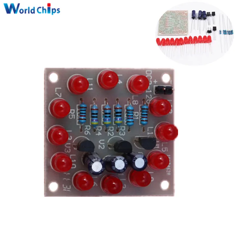 Circular Lamp Suite 12PCS LED Red DIY Kit Perfect Electronic Flash LED Electronics DIY-in ...
