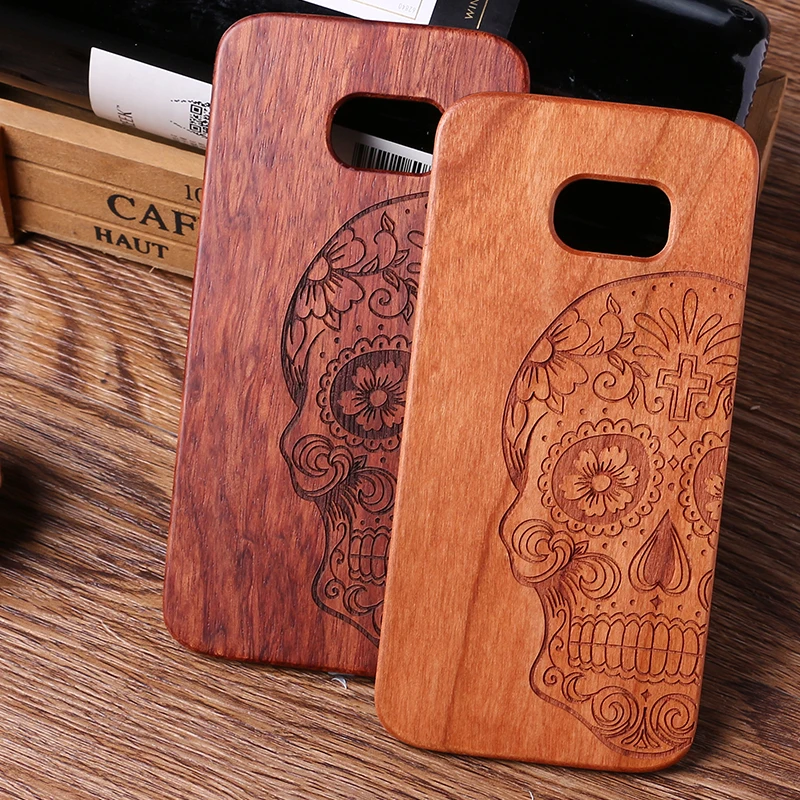 

For iPhone6 7 7Plus 8 8Plus XS Max Indian Mandala Elephant Tribal Skull Cat Owl Wood Case For SAMSUNG S7 Edge S8 plus S9 Plus