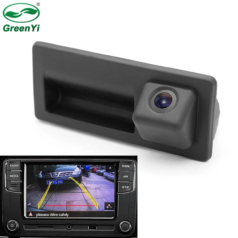 

RCD330 Car Trunk Handle Rear View Camera For Audi VW MQB PQ MIB Stereo Monitor Support Data Trajectory Line . Not need CANBUS